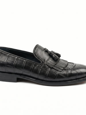 D'S Damat Men's Croc Embossed Kiltie Tassel Loafers