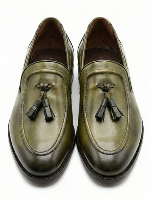 D'S Damat Men's Genuine Leather Tassel Loafers Slip-On Dress Shoes