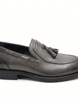 D'S Damat Men's Genuine Leather Tassel Loafers Slip-On Dress Shoes