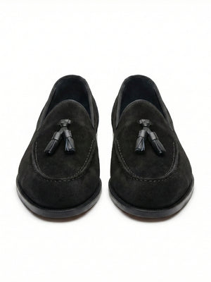D'S Damat Men's Genuine Suede Tassel Loafers Slip-On Dress Shoes