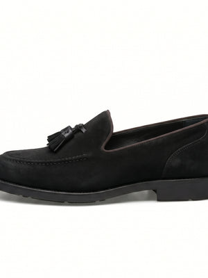 D'S Damat Men's Genuine Suede Tassel Loafers Slip-On Dress Shoes