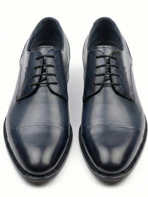 D'S Damat Men's Genuine Leather Cap Toe Derby Dress Shoes