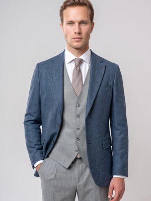 D'S Damat Men's Slim Fit 3-Piece Wool Blend Formal Suit