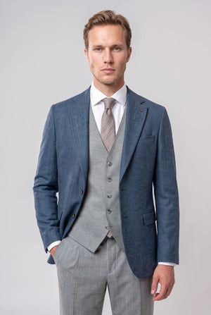 D'S Damat Men's Slim Fit 3-Piece Wool Blend Formal Suit