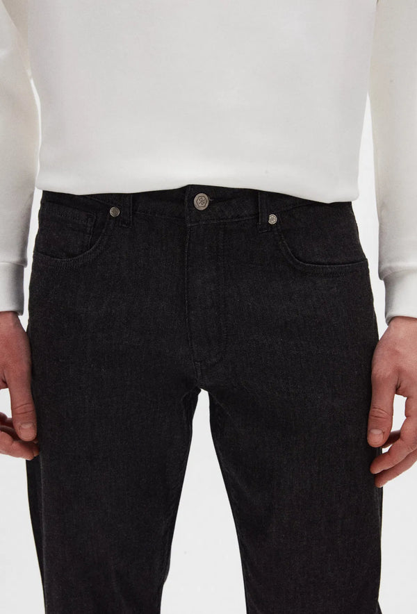 Ds Damat Slim Fit Black Denim Trousers