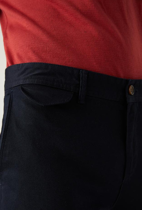 Twn Slim Fit Navy Blue Dobby Chino Trousers-D'S DAMAT ONLINE