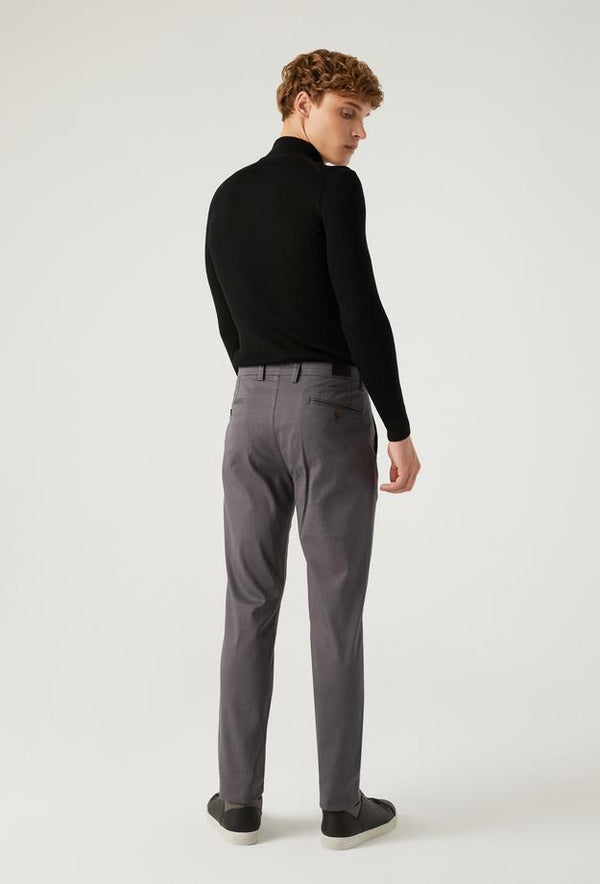 Twn Slim Fit Grey Dobby Chino Trousers-D'S DAMAT ONLINE