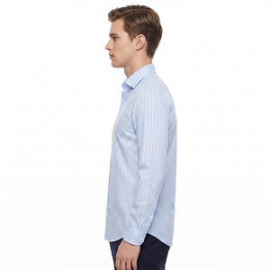 TWN Men's Slim Fit Striped Cotton Blend Formal Shirt