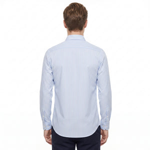 TWN Men's Slim Fit Striped Cotton Blend Formal Shirt