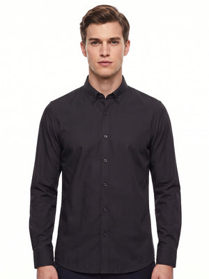 TWN Men's Slim Fit Cotton Blend Shirt 51% Cotton 49% Polyester