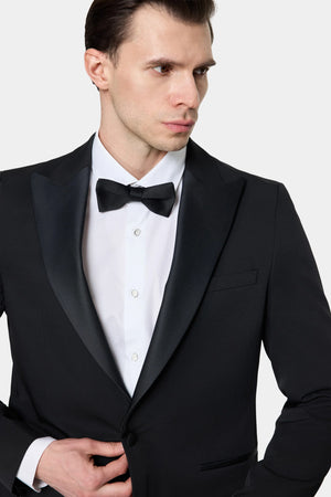 TWN Slim Fit Crepe Pattern Tuxedo Suit Premium Formal Ceremony Men's Suit - 6ESS5E306509M