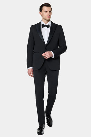 TWN Slim Fit Crepe Pattern Tuxedo Suit Premium Formal Ceremony Men's Suit - 6ESS5E306509M