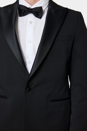 TWN Slim Fit Crepe Pattern Tuxedo Suit Premium Formal Ceremony Men's Suit - 6ESS5E306509M