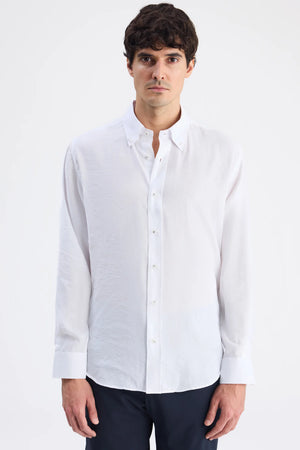 D'S Damat Comfort Fit Modal Blend Plain Shirt Casual Men's Shirt