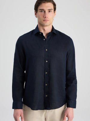 D'S Damat Comfort Fit 100% Linen Shirt Lightweight Casual Men's Shirt