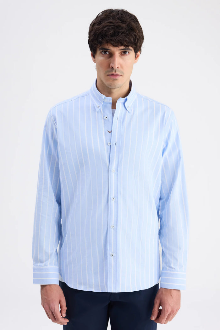 D'S Damat Comfort Fit 100% Cotton Striped Shirt Casual Men's Shirt