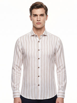 D'S Damat Men's Regular Fit Cotton Linen Casual Shirt