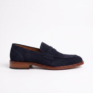 D'S Damat Men's Genuine Suede Penny Loafers Slip-On Dress Shoes