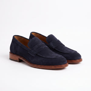 D'S Damat Men's Genuine Suede Penny Loafers Slip-On Dress Shoes