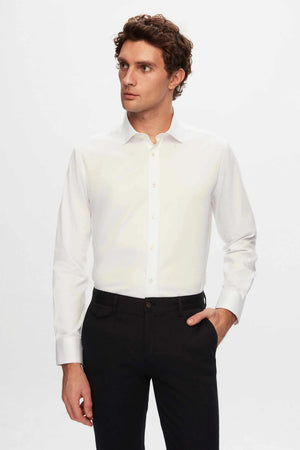 D'S Damat Men's Regular Fit 100% Cotton Nano Care Shirt