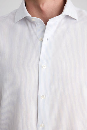 D'S Damat Slim Fit Linen Lyocell Cotton Blend Striped Shirt Formal Men's Shirt