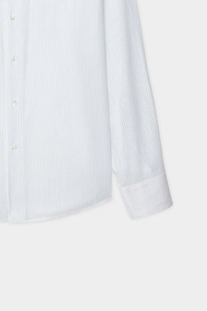 D'S Damat Slim Fit Linen Lyocell Cotton Blend Striped Shirt Formal Men's Shirt