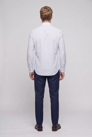 D'S Damat Slim Fit 100% Cotton Striped Shirt Formal Men's Dress Shirt