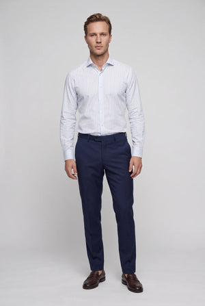 D'S Damat Slim Fit 100% Cotton Striped Shirt Formal Men's Dress Shirt