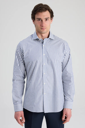 D'S Damat Slim Fit 100% Cotton Striped Shirt Formal Men's Dress Shirt