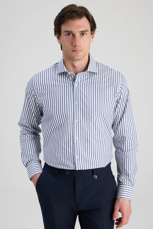 D'S Damat Slim Fit 100% Cotton Striped Shirt Formal Men's Dress Shirt