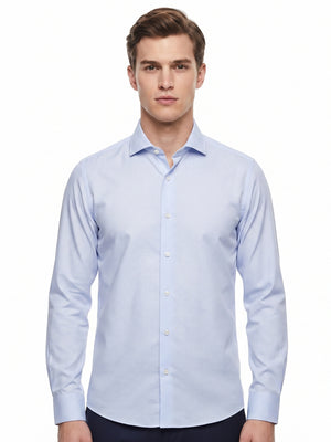 D'S Damat Men's Slim Fit 50% Cotton 50% Polyester Formal Shirt
