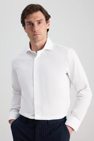 D'S Damat Slim Fit Cotton Blend Textured Shirt Formal Men's Dress Shirt