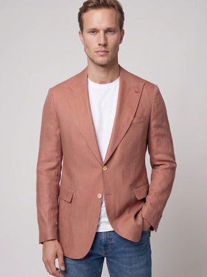 D'S Damat Regular Fit Wool Linen Blend Textured Jacket Formal Men's Blazer
