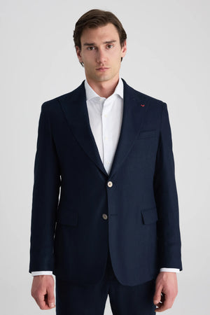 D'S Damat Regular Fit Wool Linen Blend Textured Jacket Formal Men's Blazer