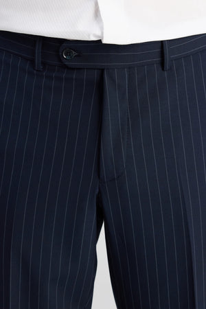 D'S Damat Comfort Fit Wool Blend Striped Suit Premium Stretch Formal Men's Suit - 6HF05KV06604M