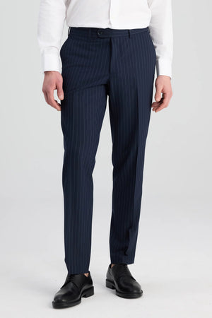 D'S Damat Comfort Fit Wool Blend Striped Suit Premium Stretch Formal Men's Suit - 6HF05KV06604M
