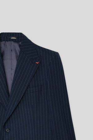 D'S Damat Comfort Fit Wool Blend Striped Suit Premium Stretch Formal Men's Suit - 6HF05KV06604M