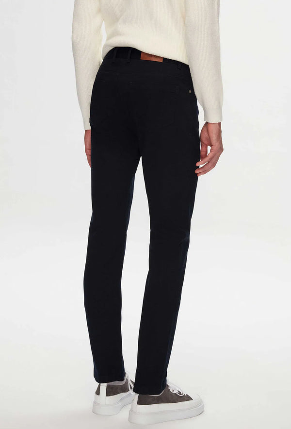 Ds Damat Slim Fit Navy Blue Gabardine Denim Trousers