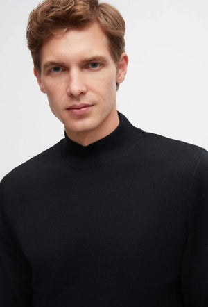 Ds Damat Regular Fit Navy Blue Plain Knit Half Turtleneck Wool Knitwear Sweater