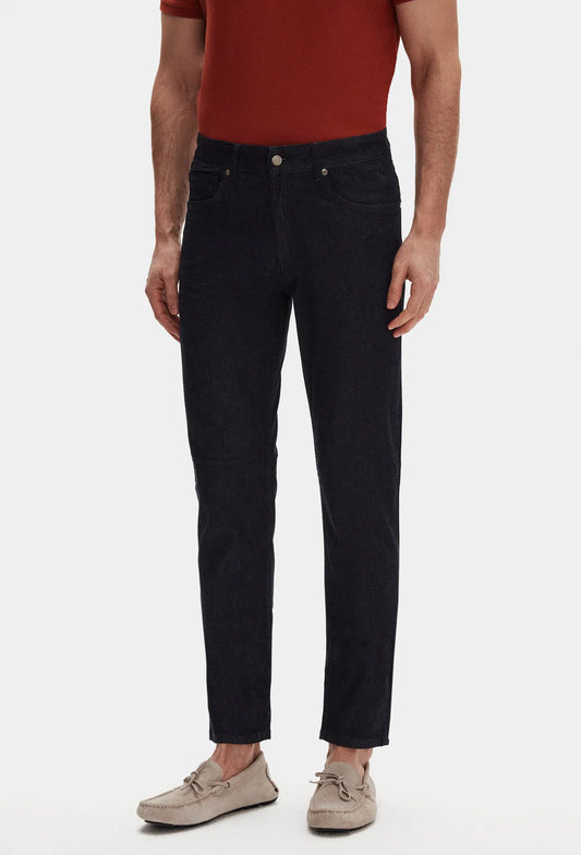 Ds Damat Slim Fit Navy Blue Denim Trousers