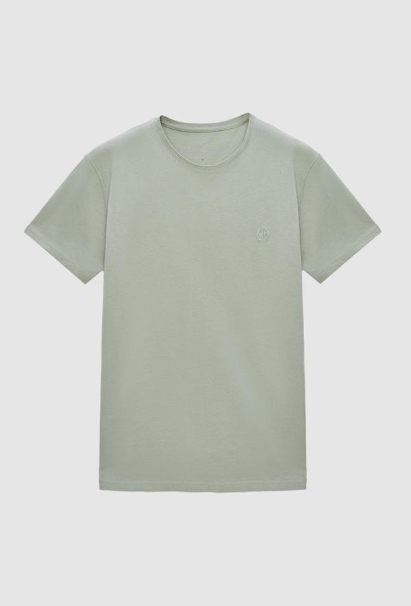 Ds Damat Regular Fit  Light Green Plain Knitted T-shirt-D'S DAMAT ONLINE