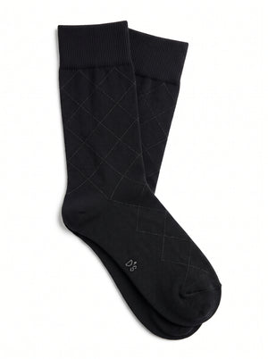 D'S Damat Men's Cotton Blend Formal Socks with Stretch - 7HF161260600M