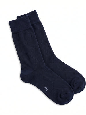 D'S Damat Men's Cotton Blend Formal Socks with Stretch - 7HF161260600M