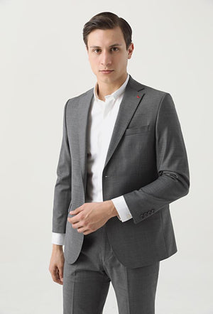 Ds Damat Comfort Fit light Grey Plain Travel Suit-D'S DAMAT ONLINE