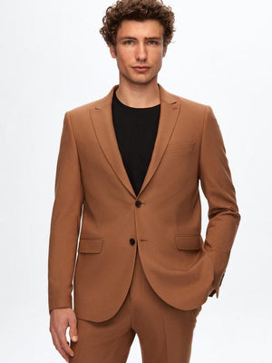 Twn Slim Fit Camel Dobby Suit-D'S DAMAT ONLINE
