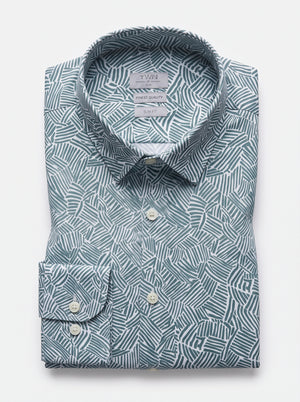 TWN Men's Slim Fit 100% Viscose Casual Shirt for Smart Casual Wear