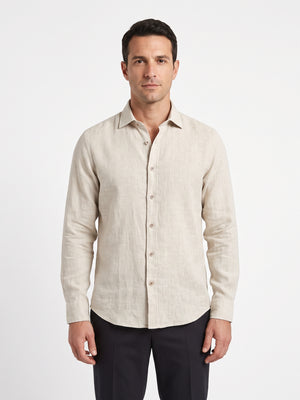D'S Damat Men's Regular Fit 100% Linen Casual Shirt