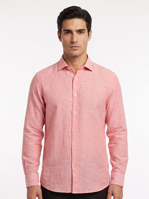 D'S Damat Men's Regular Fit 100% Linen Casual Shirt