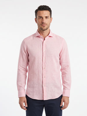 D'S Damat Men's Regular Fit 100% Linen Casual Shirt