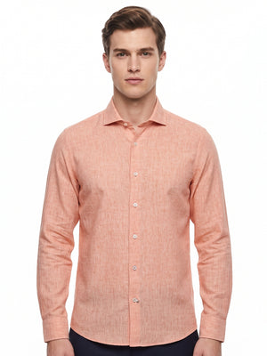 D'S Damat Men's Regular Fit 100% Linen Casual Shirt